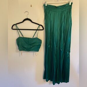 Twiin Green Satin Set
